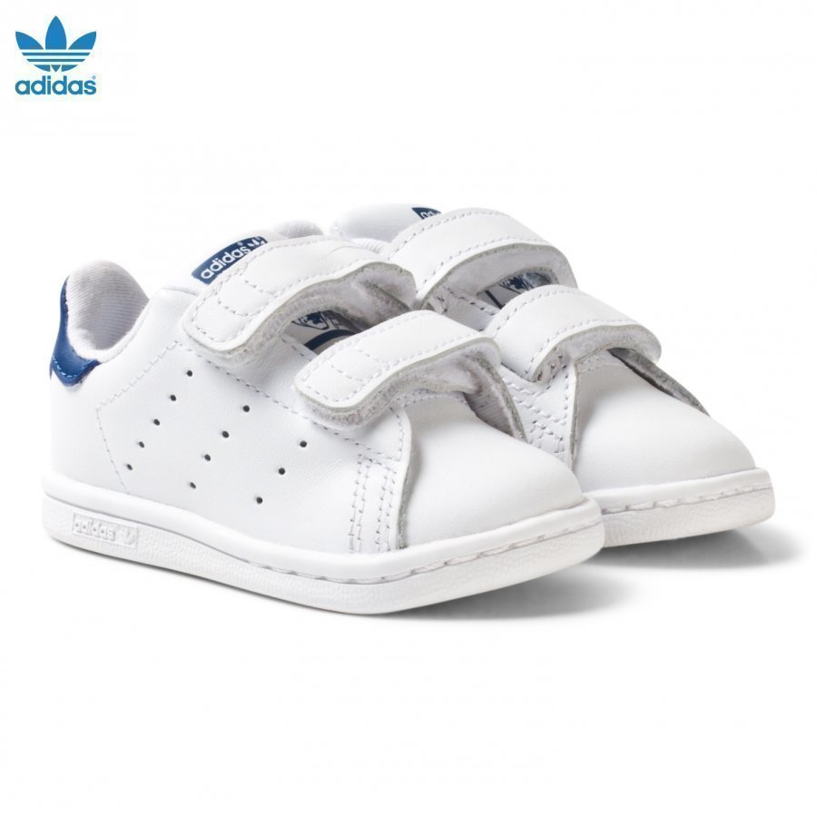 Adidas Originals White And Blue Stan Smith Infant Trainers Lenkkarit ...