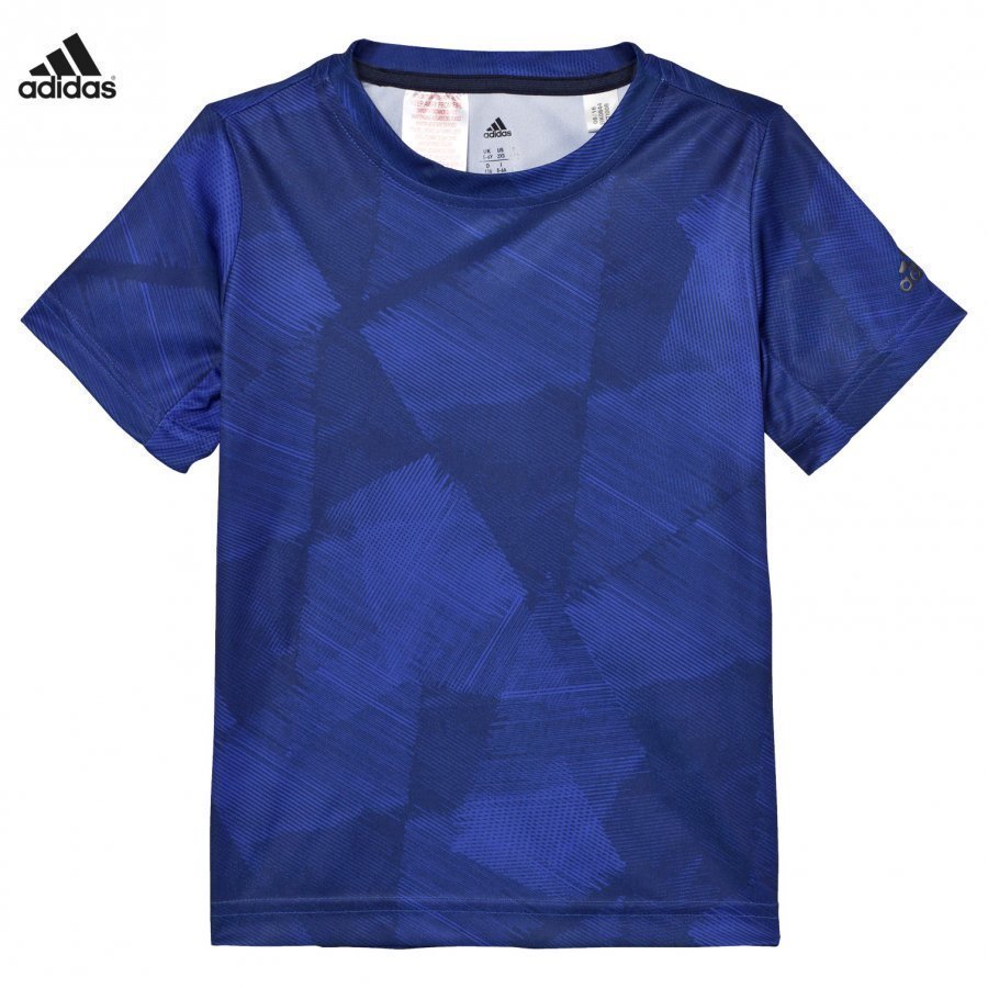 Adidas Performance Navy And Blue Print Tee T-Paita