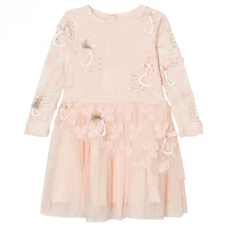 Billieblush Pale Pink Tulle Sequins Embroidered Dress Juhlamekko