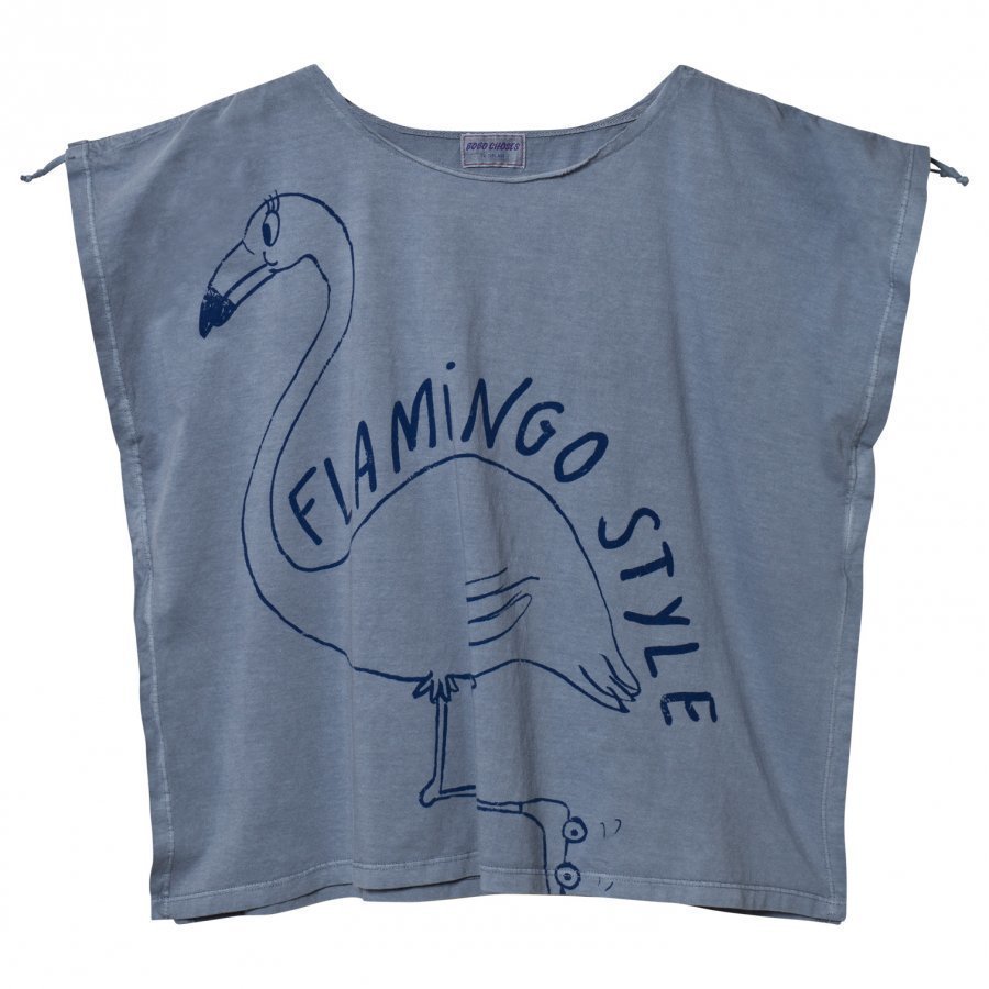 Bobo Choses Flamingo Drawstring T-Shirt Cloud Blue T-Paita