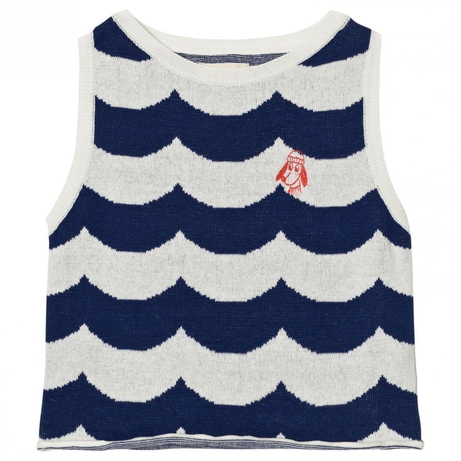 Bobo Choses Sailor Knitted Vest Sea Blue Waves Paita