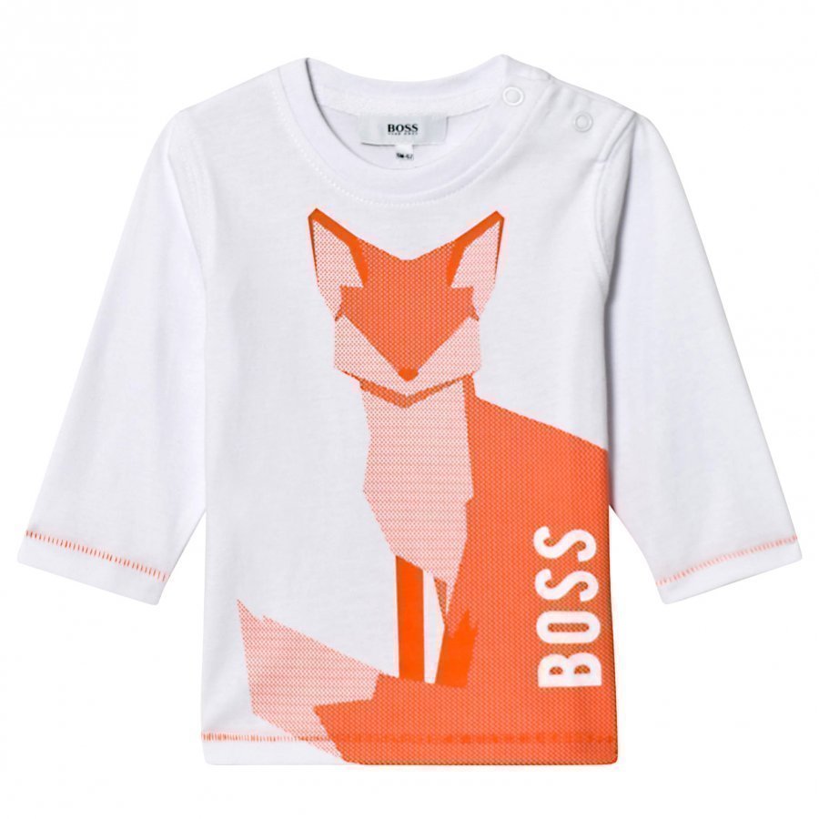 Boss White/Orange Fox Print Tee T-Paita