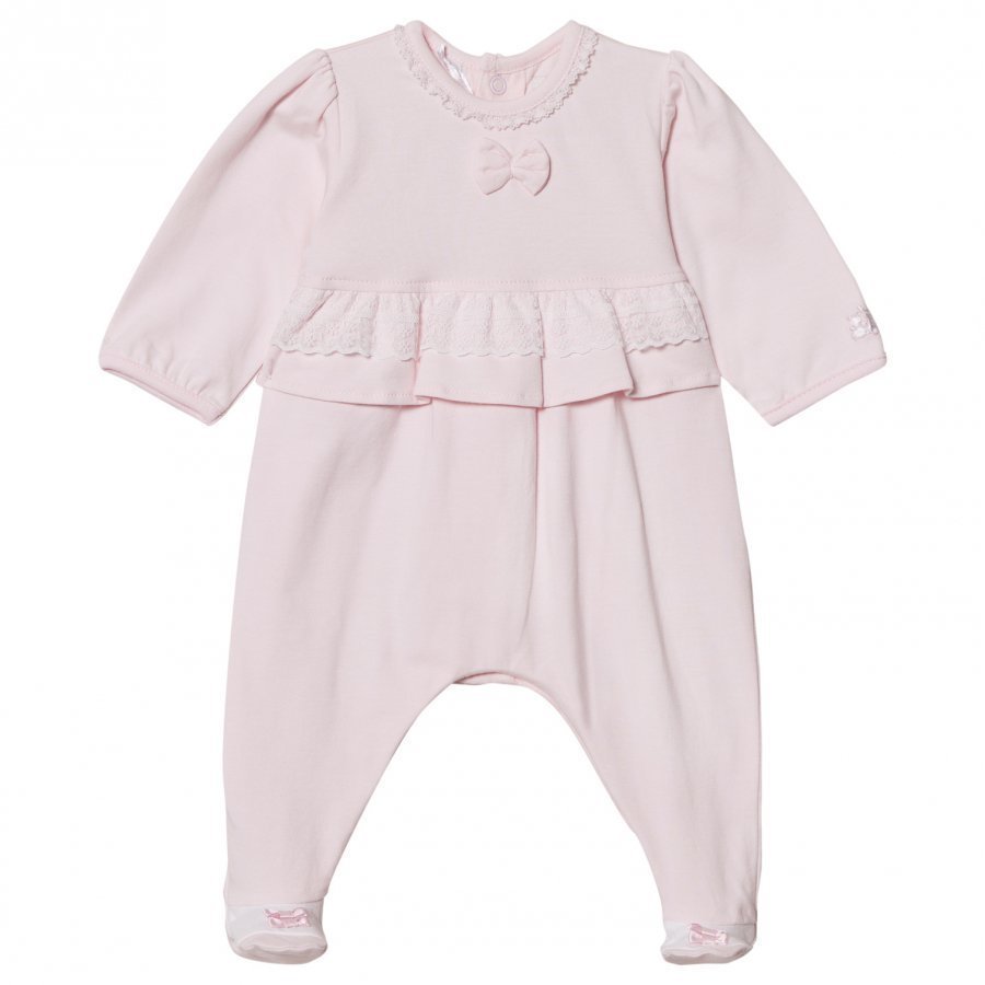 Emile Et Rose Lucia Pink Footed Baby Body With Lace Trim Body