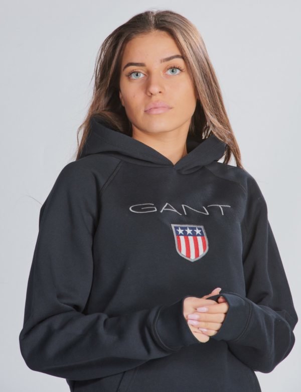 Gant Shield Logo Hoodie Huppari Musta