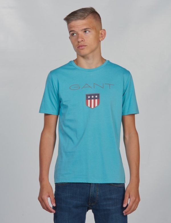 Gant Shield Logo T Shirt T-Paita Sininen