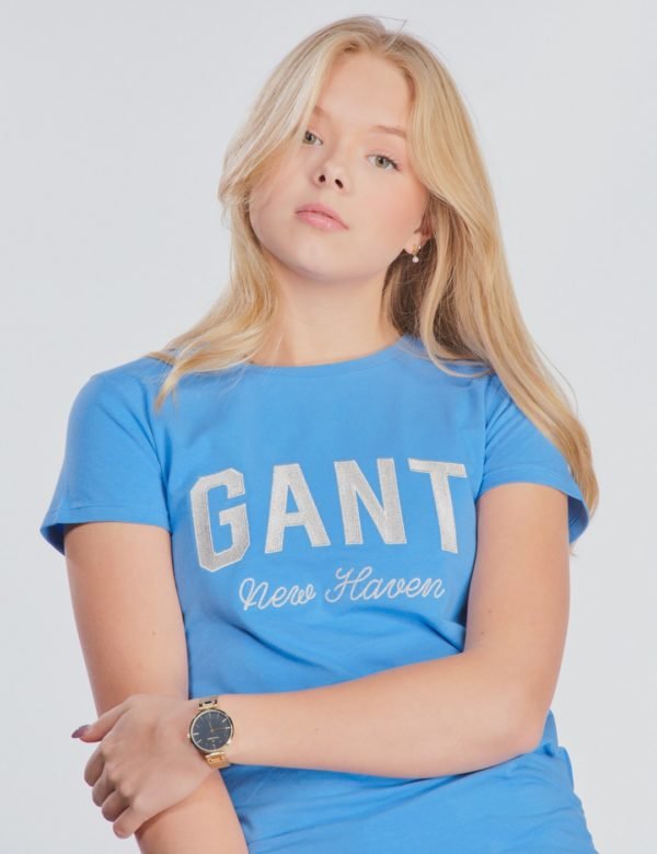 Gant Shiny Gant T Shirt T-Paita Sininen