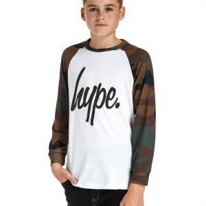 Hype Long Sleeve Script T-Shirt Valkoinen