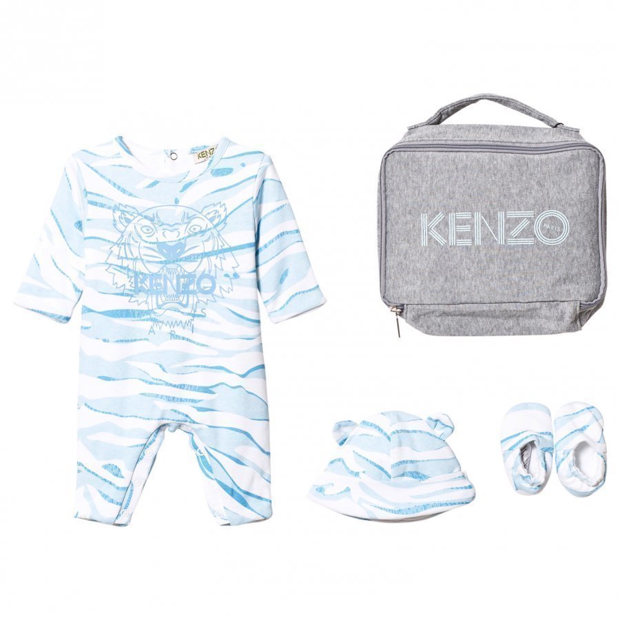 Kenzo Blue Tiger Baby Body Hat And Booties Gift Set Lahjasetti