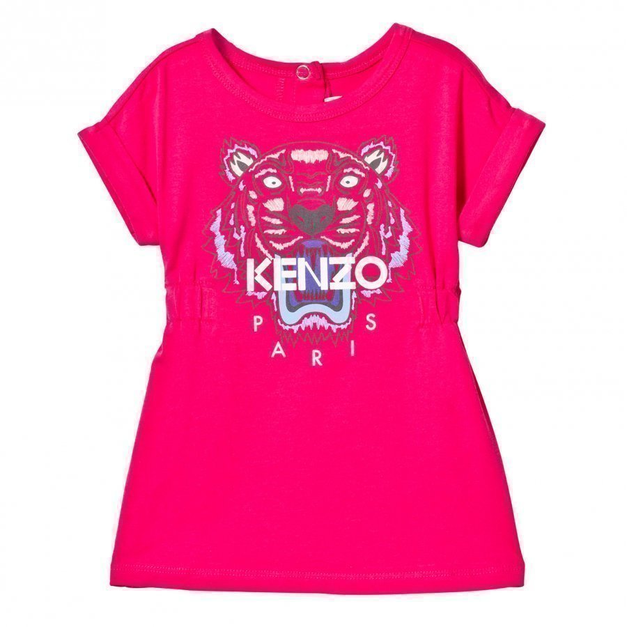 Kenzo Hot Pink Tiger Print Jersey Dress Mekko