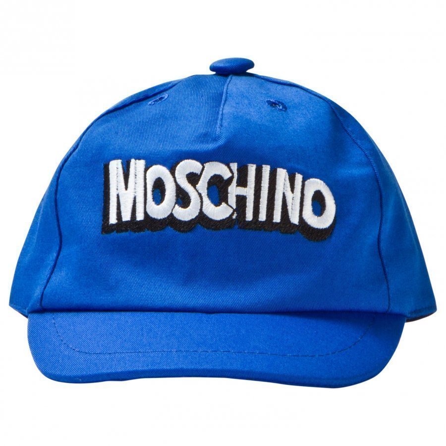 Moschino Kid-Teen Blue Branded Baseball Cap Lippis