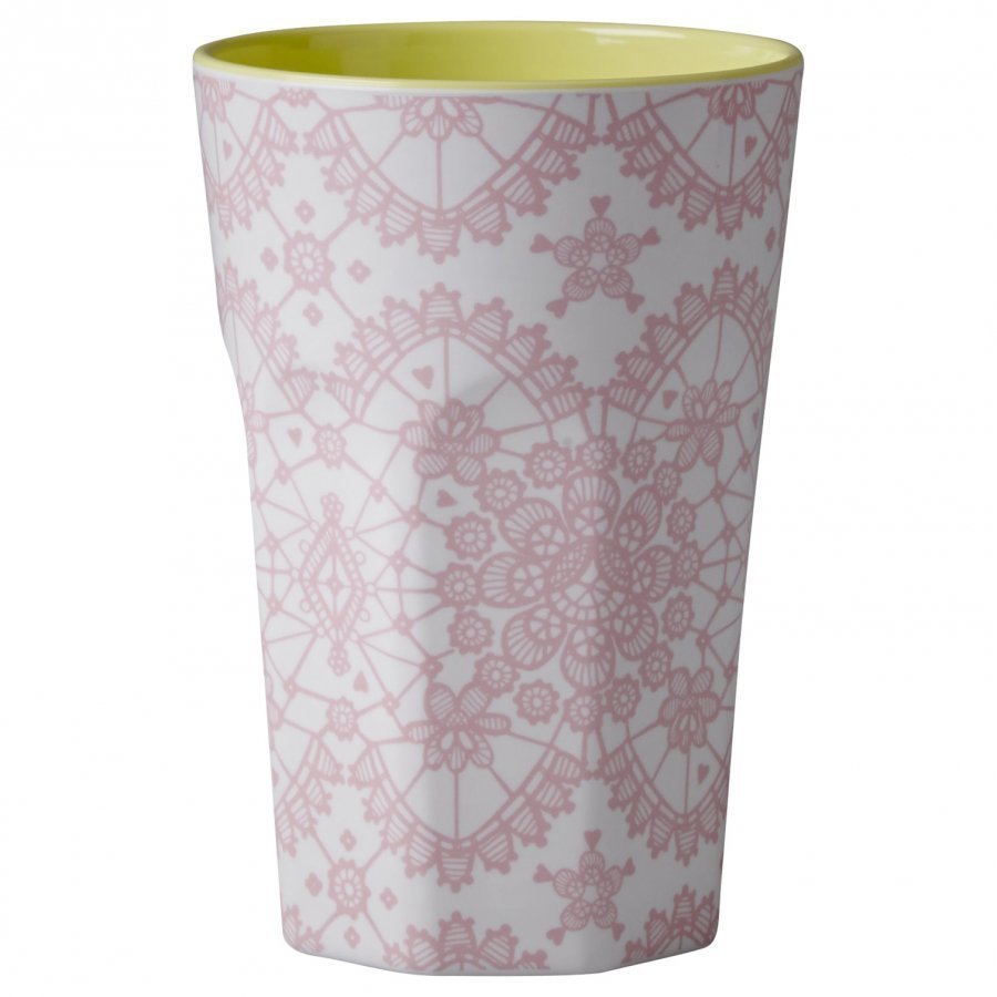 Rice A/S Tall Melamine Cup Coral Lace Print Muki
