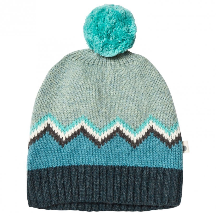 The Bonnie Mob Chunky Knitted Pom Pom Hat Blue Pipo