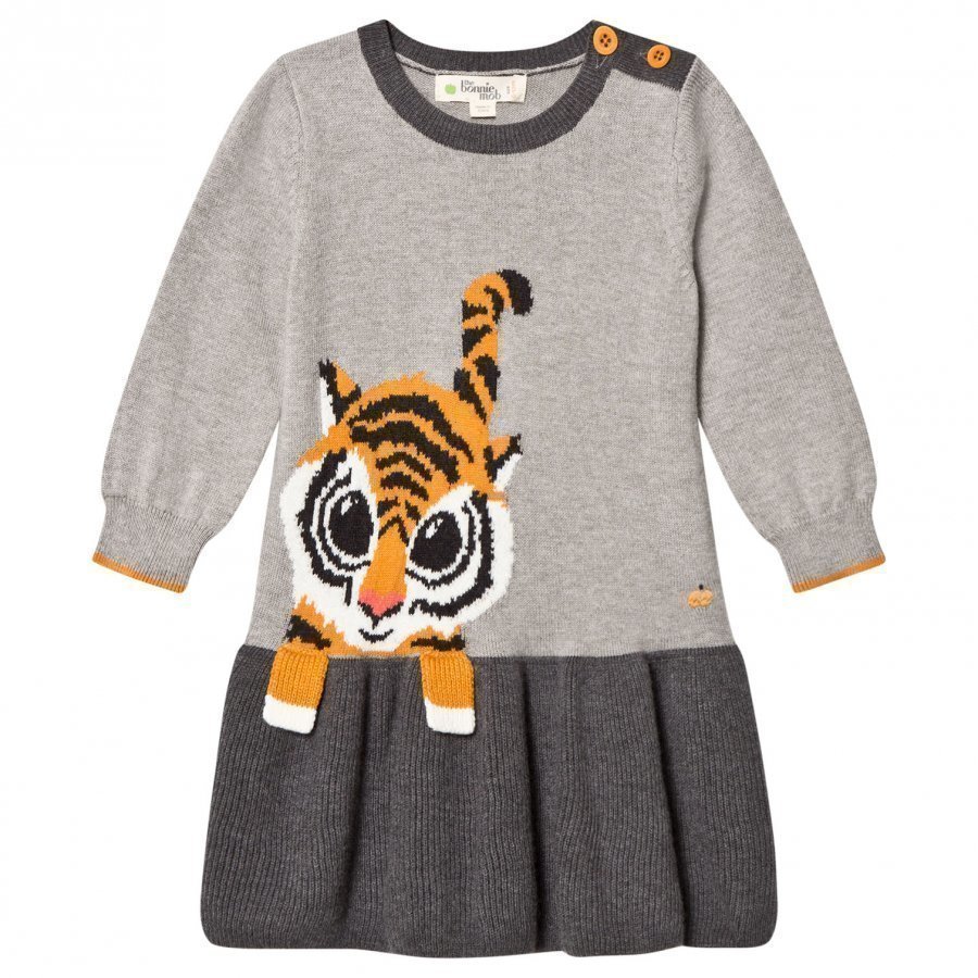 The Bonnie Mob Tiger Intarsia Dress Grey Mekko