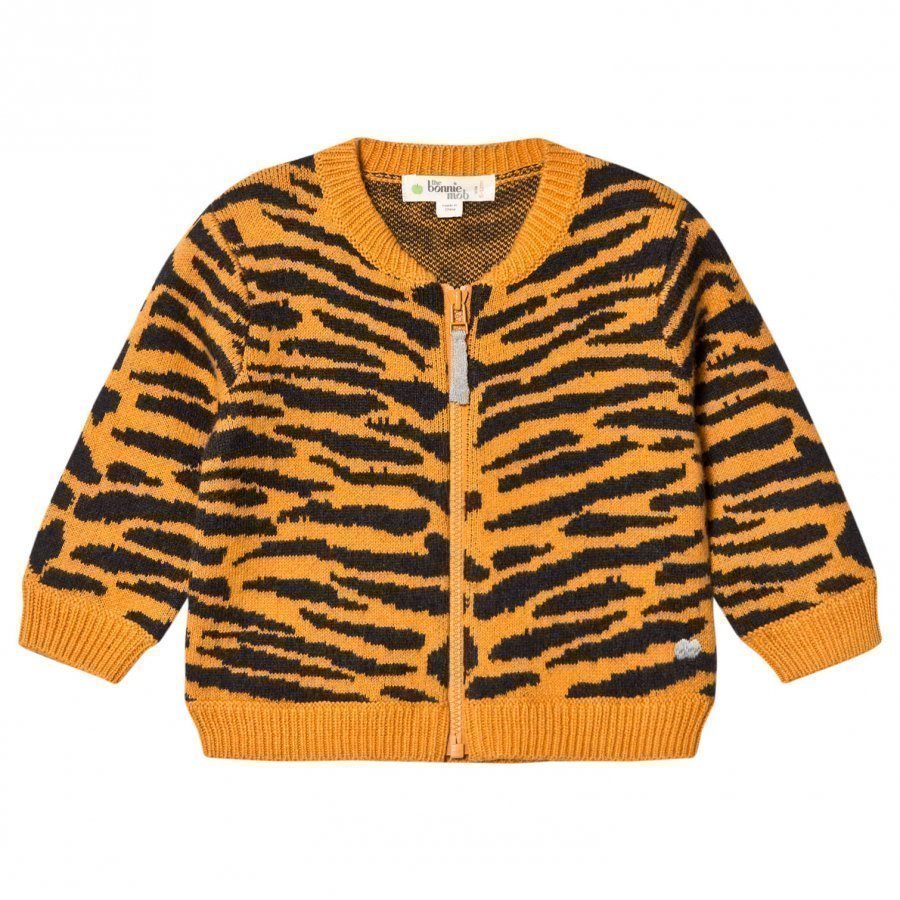 The Bonnie Mob Tiger Stripe Jacquard Cardigan Honey Neuletakki