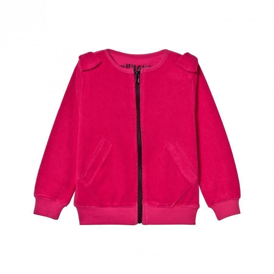 The Brand Cotton Terry Bow Zip Sweater Pink Neuletakki