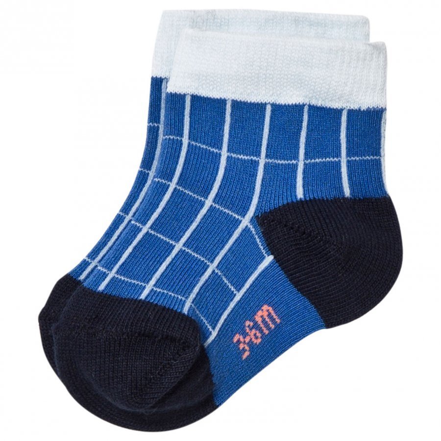 Tinycottons Grid Socks Blue/Light Blue Sukat