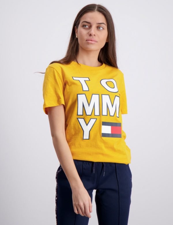 Tommy Hilfiger Multi Application Aw Tee T-Paita Keltainen