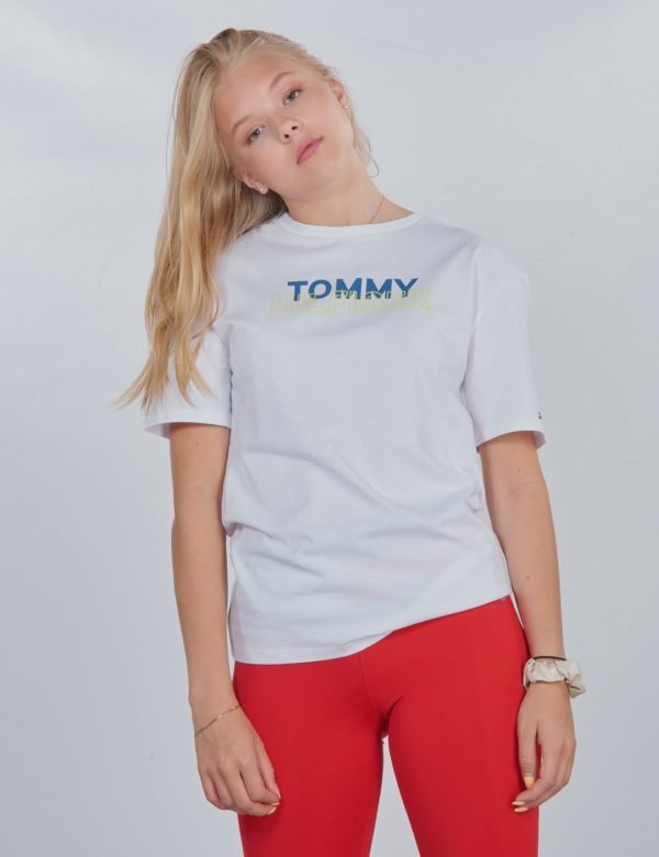 Tommy Hilfiger Sport Logo Tee T-Paita Valkoinen